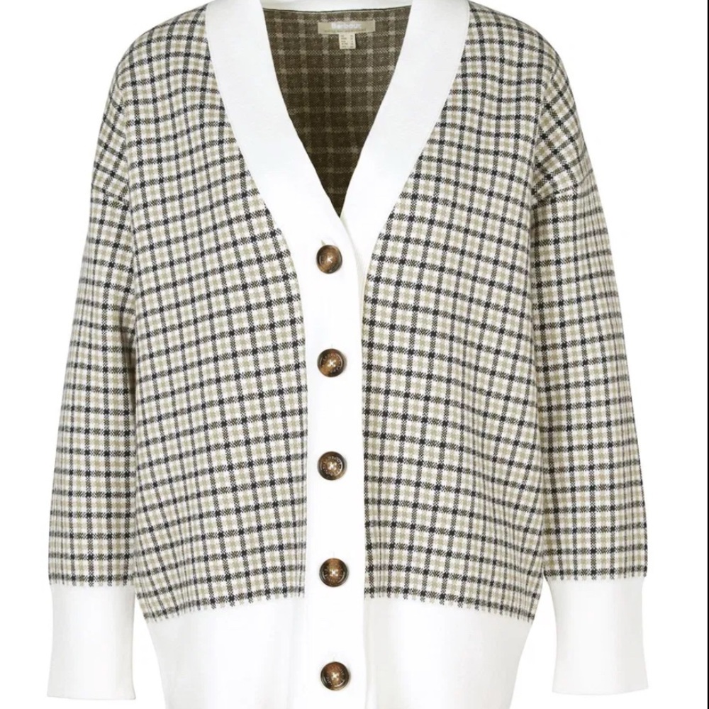 BARBOUR HEBRIDES Classic Checkered Women's Cardigan size U.S. 6